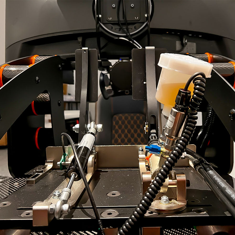 Rear view of CP-S Hydraulic Racing Simulator Pedals