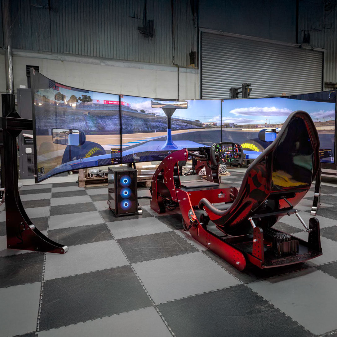 formula pro racing simulator with samsung ark screens