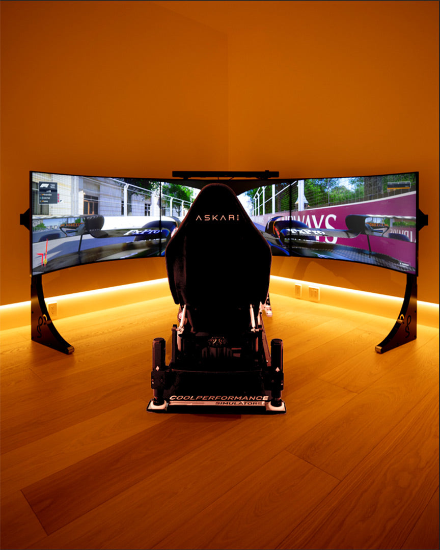 Cool Performance Formula Pro F1 sim racing rig with D-BOX motion and triple curved wraparound monitors