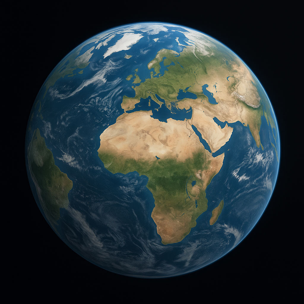 Globe showing earth with black background