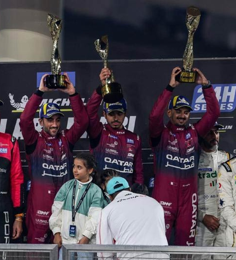 Jassim Al-Thani and the QMMF by HRT Performance team on the 24H Series podium