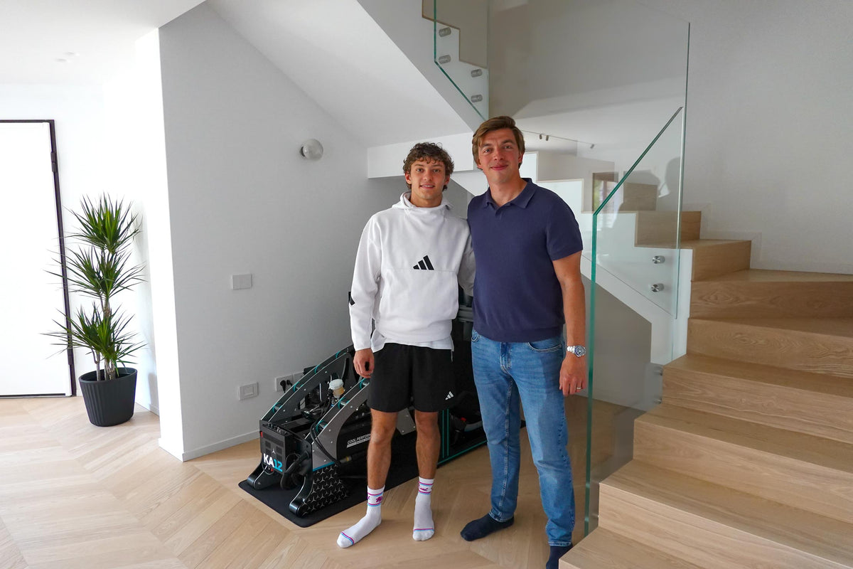 Oliver Norris with Mercedes F1 driver Kimi Antonelli