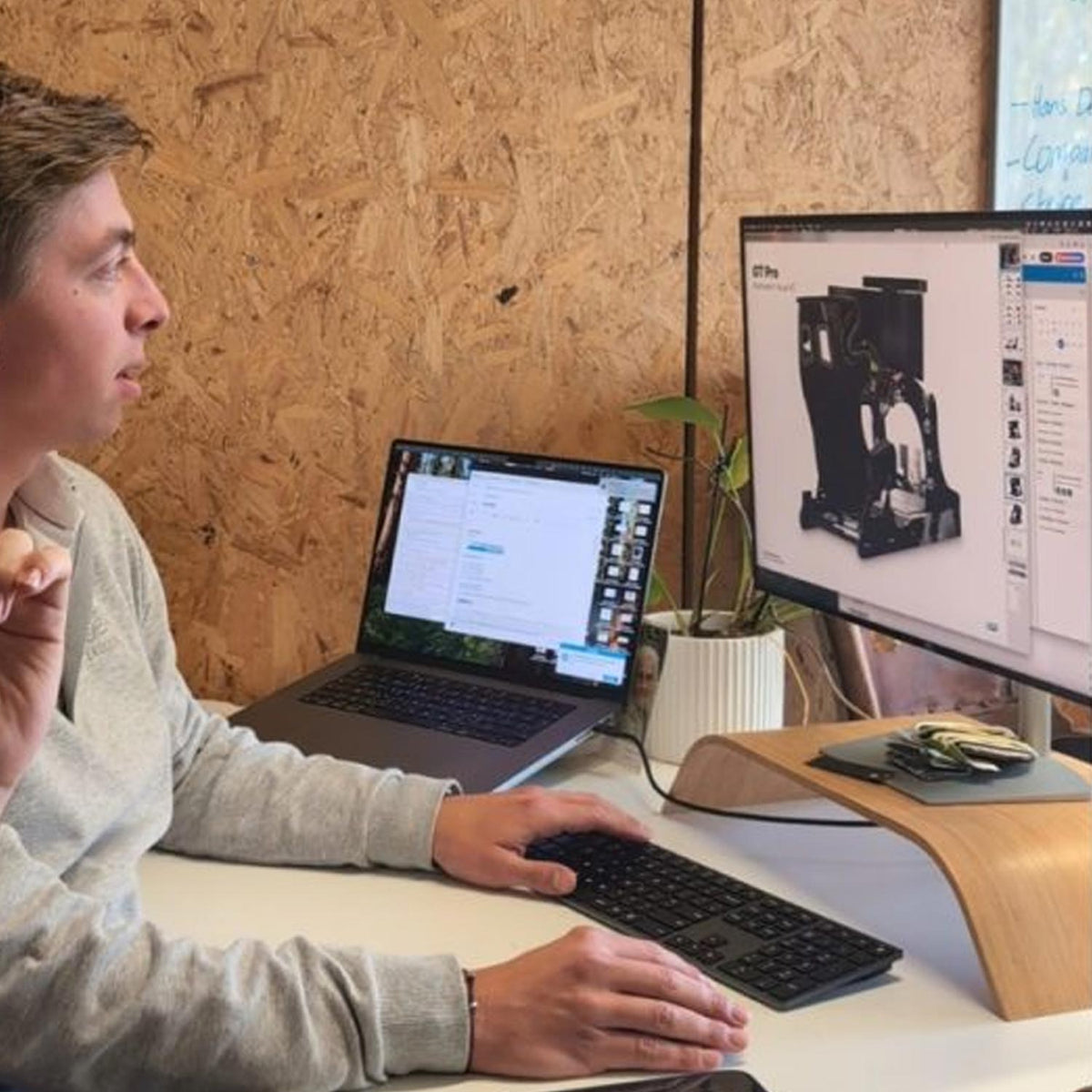 Oliver Norris designing a Cool Performance GT Pro simulator