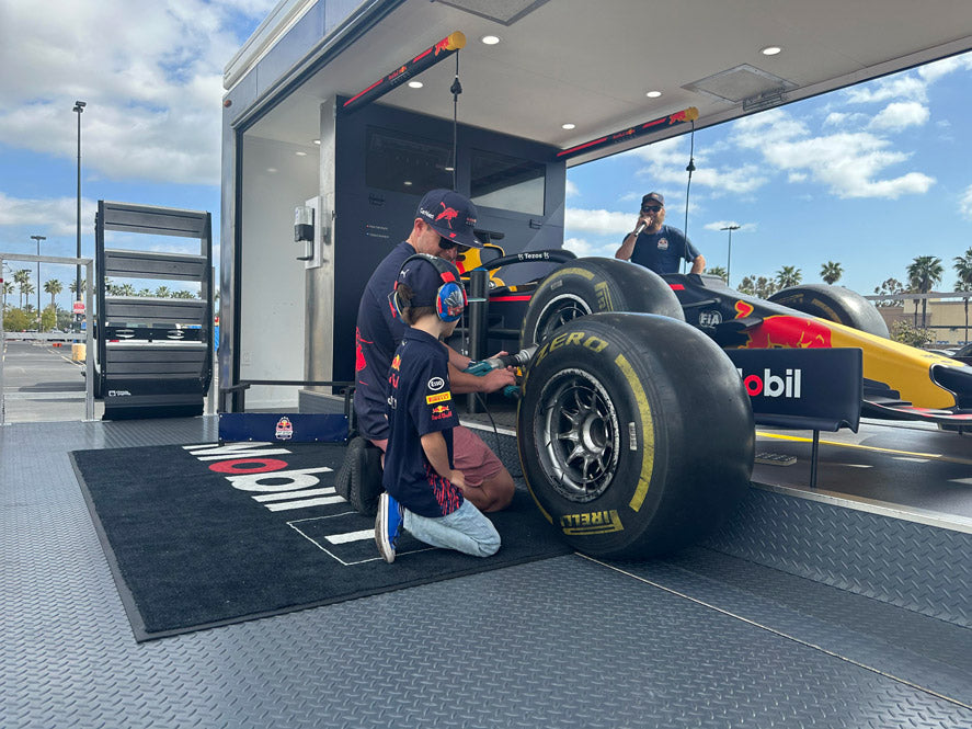 Pitstop challenge on f1 car that is available to rent