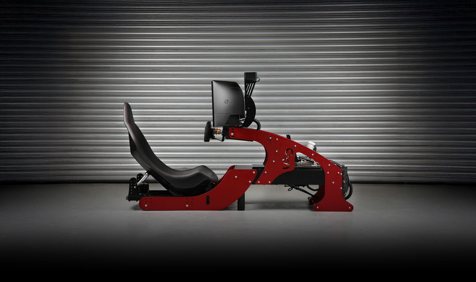 formula pro side angle red cool performance simulator single ultrawide display