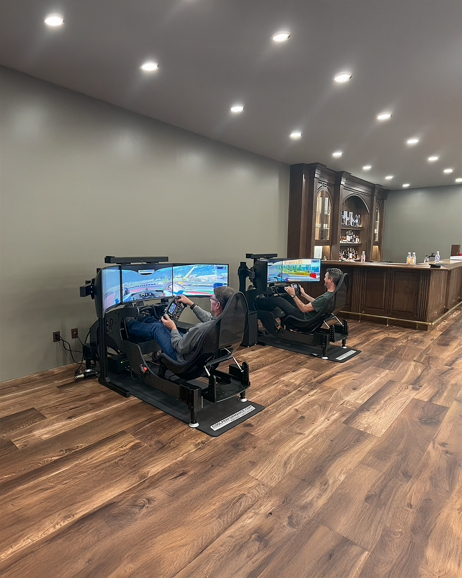 Two Formula Pro simulators in a private bar in Arizona