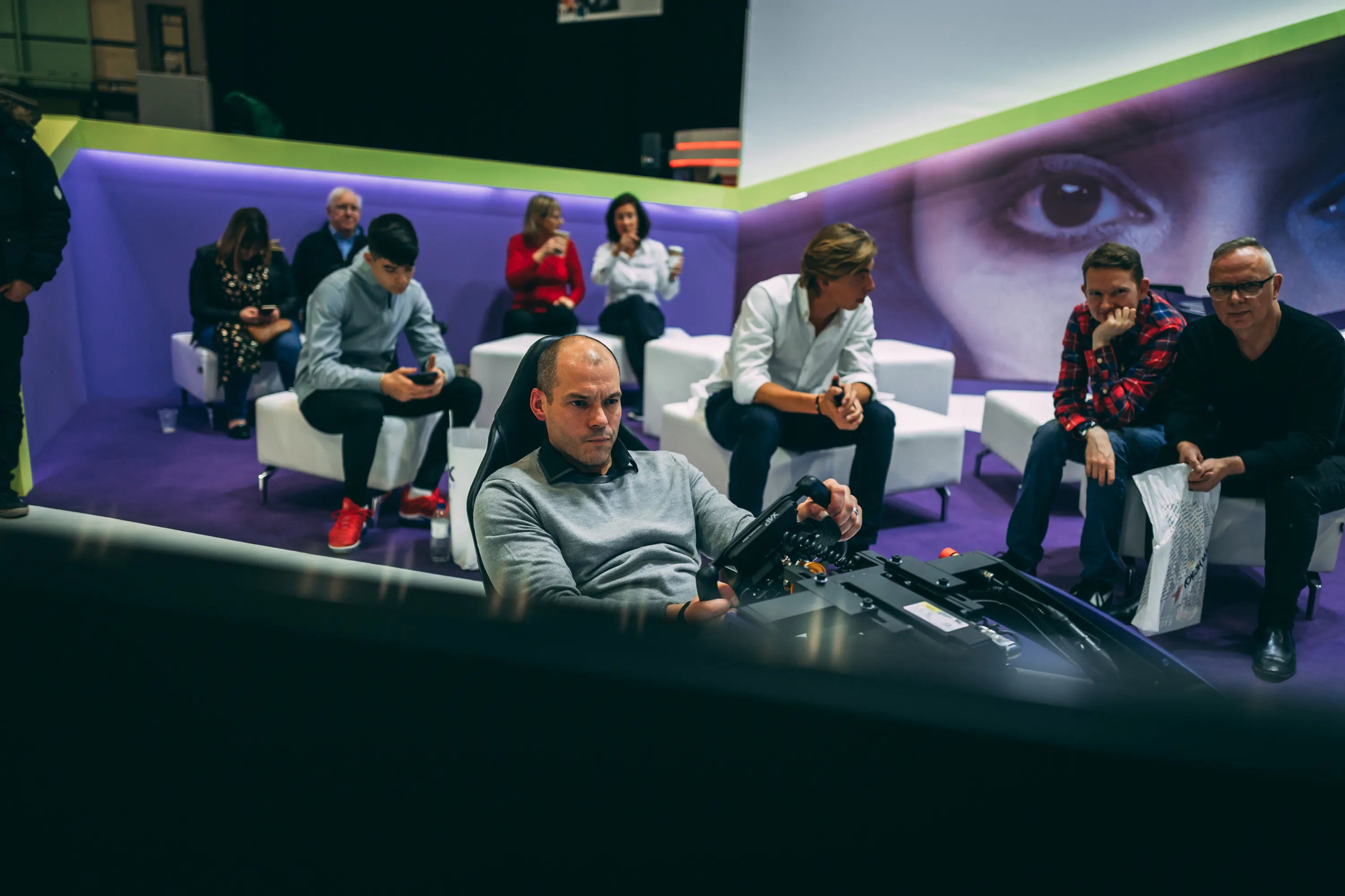 cool performance racing simulator being used in w series event