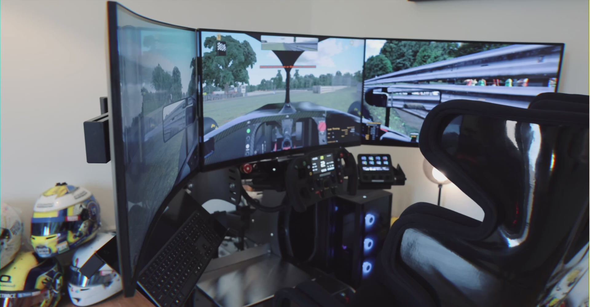 Load video: lando norris cool performance gt pro racing simulator installation