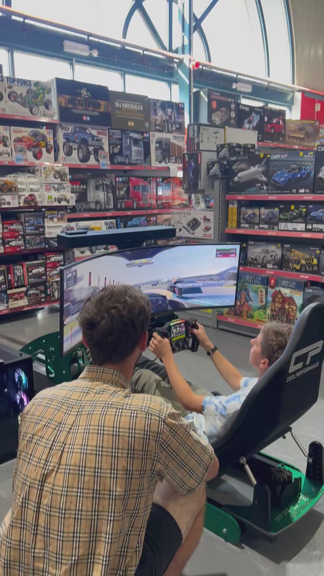 Load video: Formula 1 racing simulator rental for F1 inspired theme including leaderboard and prizes