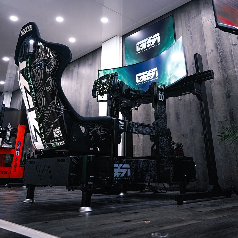 Custom branded simulator with realistic D-Box Motion and replica F1 wheel