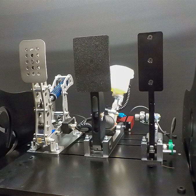 Front view of CP-S Bespoke Hydraulic pedals with clutch