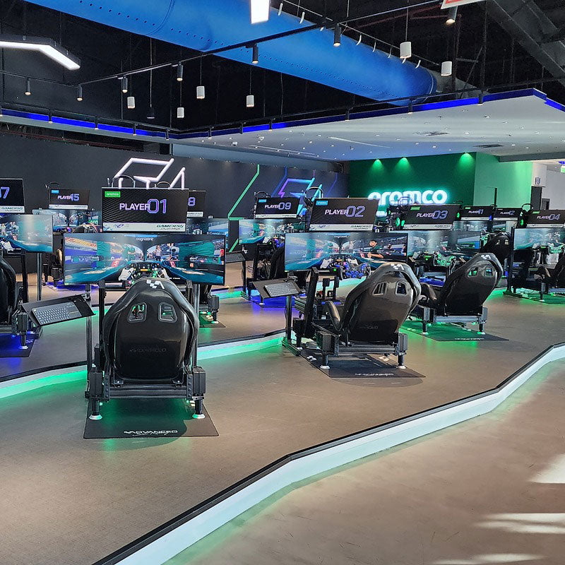 Gaming arena with custom branded simulators for Aramco