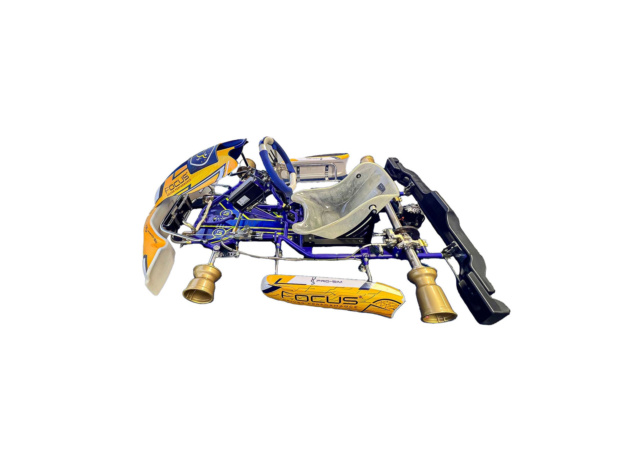Cool performance professional Kart racing simulator yellow and blue
