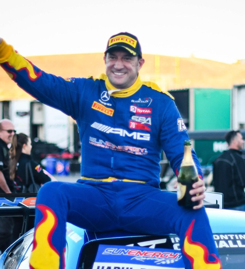 Kenny Habul celebrating the Intercontinental GT Challenge drivers' title