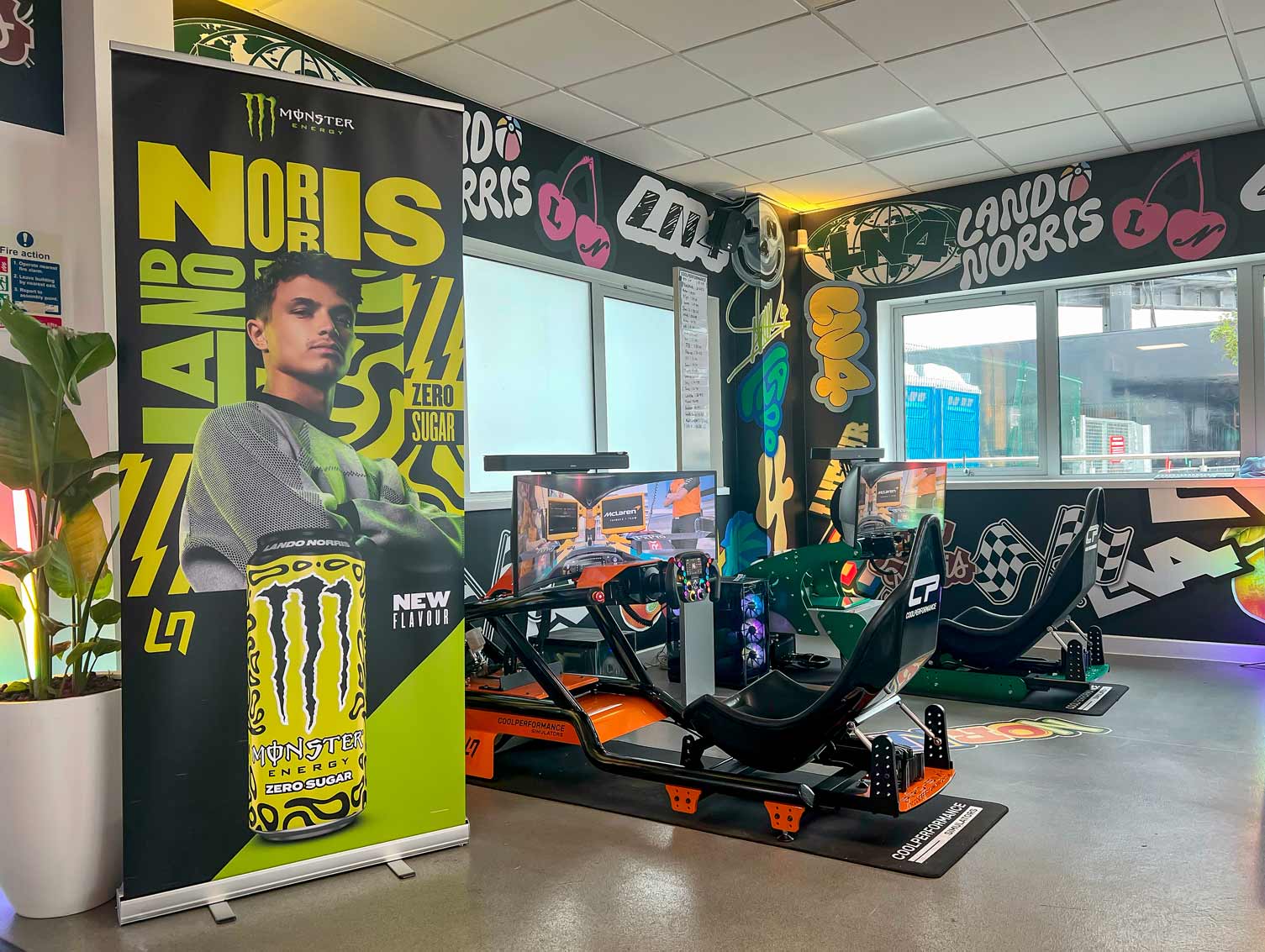 Lando Norris x Monster Energy Brand Activation using Cool Performance Racing simulators
