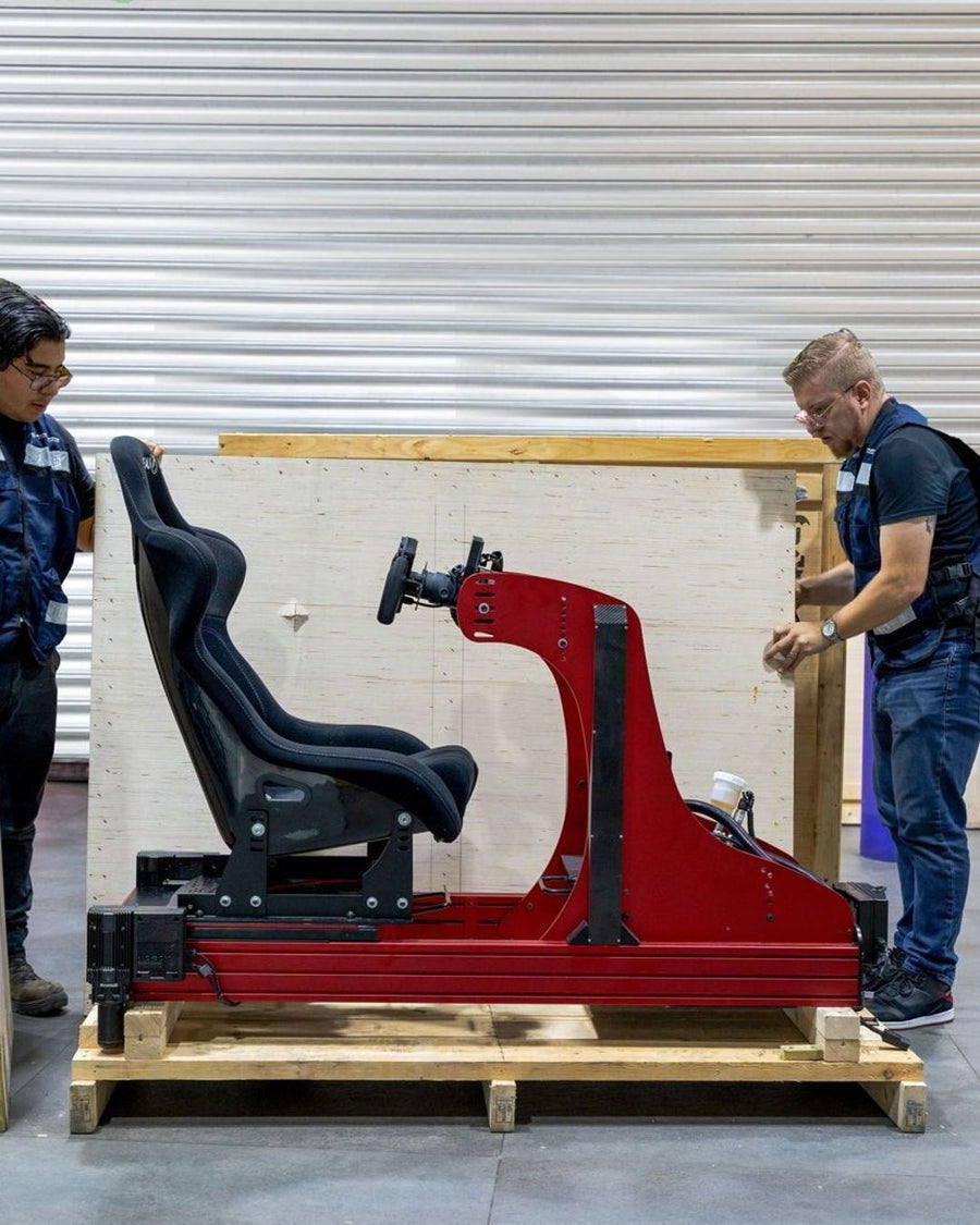 Cool Performance racing simulator in shipping crate