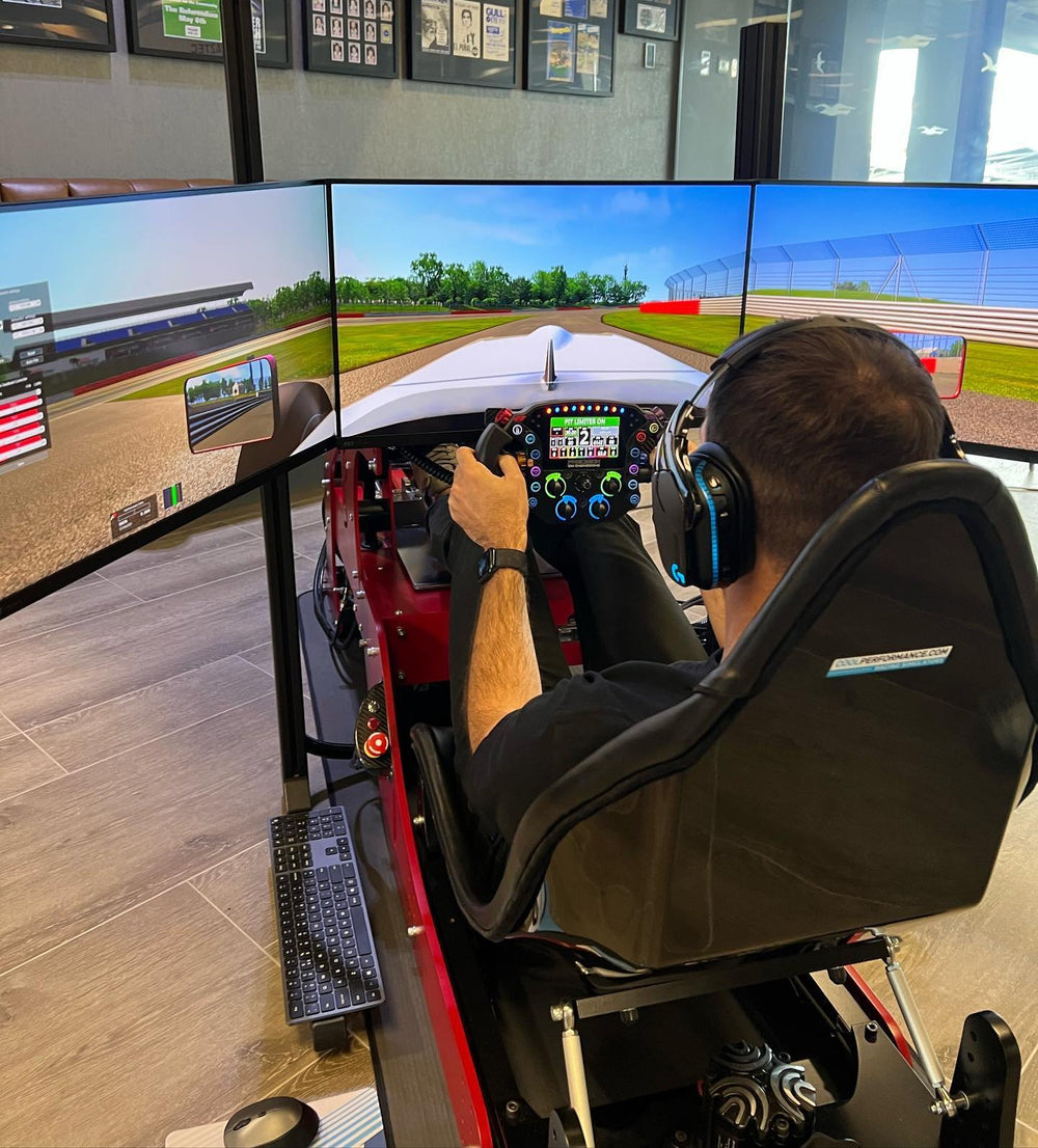 Formula simulator at an Akkar careers event at the University of Sussex, England, UK