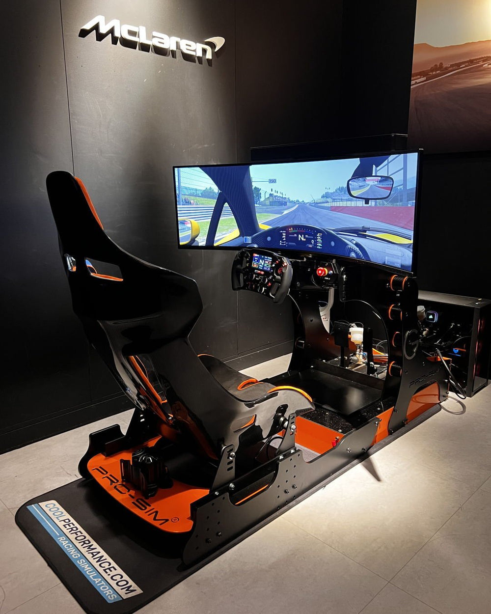 GT Pro with McLaren papaya orange details in the O'Gara McLaren Las Vegas showroom, Nevada, USA