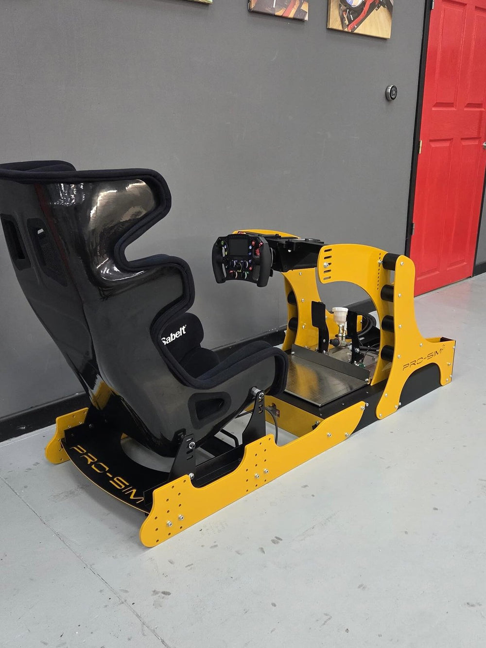 GT Pro colour matched in Porsche yellow with Sabelt seat, built for a home