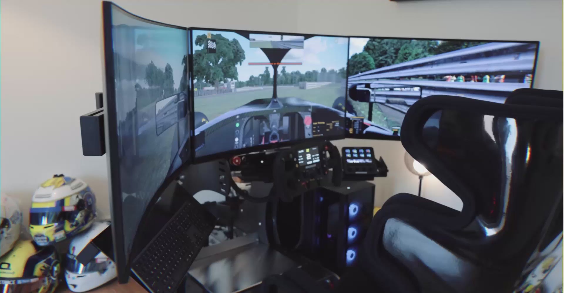 Load video: lando norris cool performance gt pro racing simulator installation 